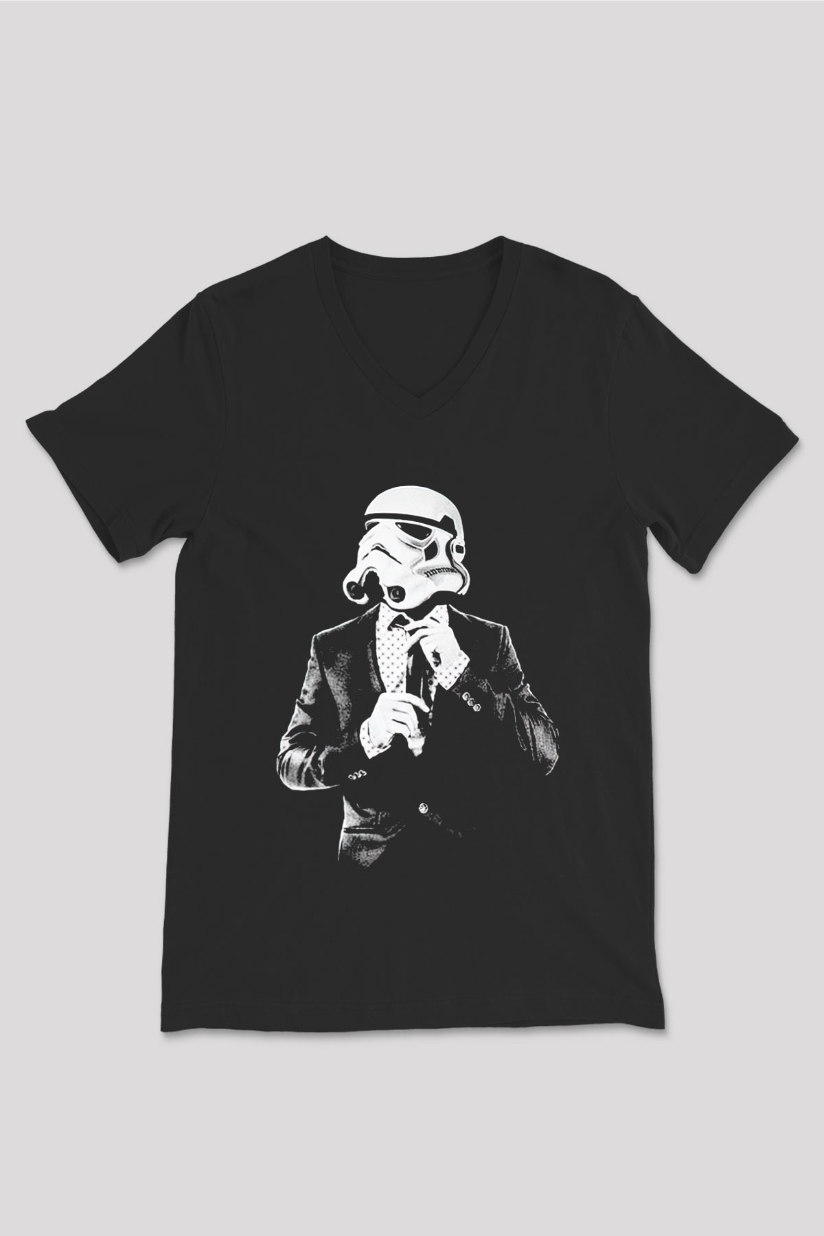 Star Wars Siyah Unisex V Yaka Tişört T-Shirt