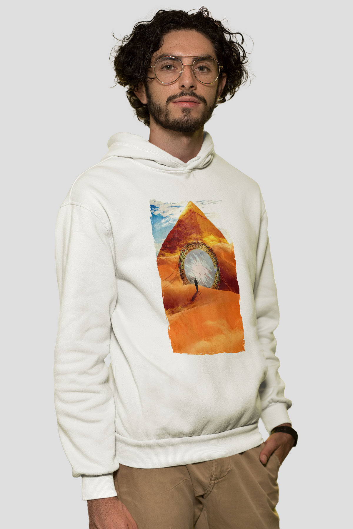 Stargate SG-1 Beyaz Unisex Hoodie