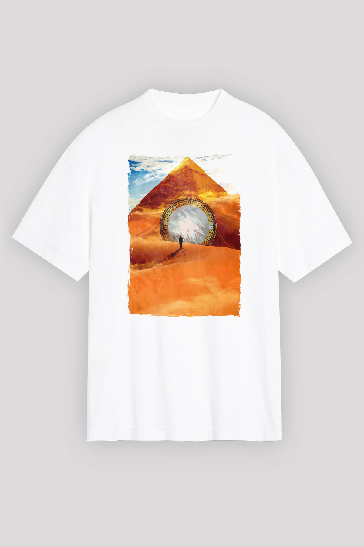 Stargate SG-1 Beyaz Oversize Tişört Oversize T-shirt