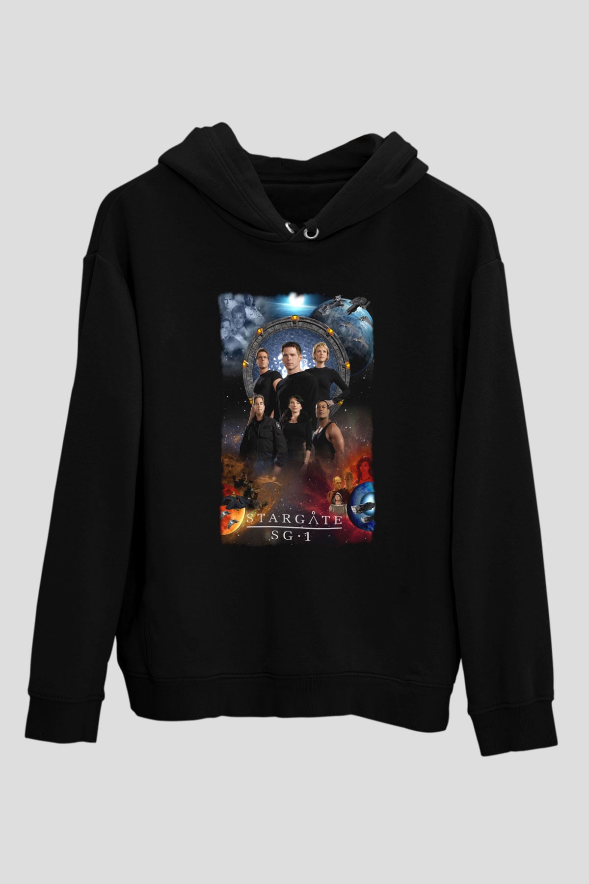 Stargate SG-1 Siyah Unisex Hoodie