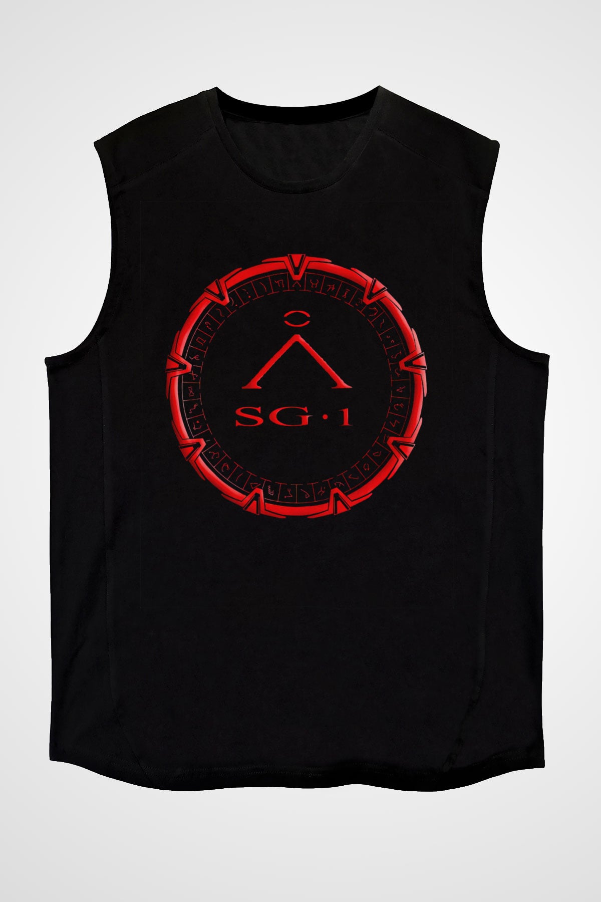 Stargate SG-1 Siyah Unisex Kolsuz Tişört