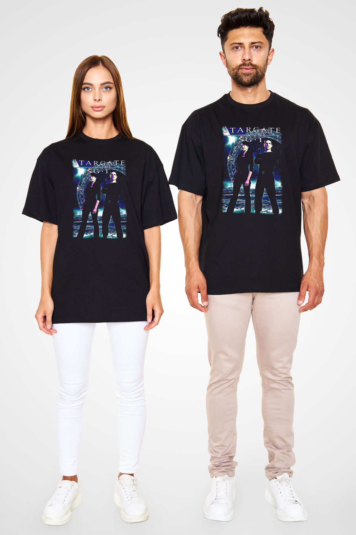 Stargate SG-1 Siyah Oversize Tişört Oversize T-shirt