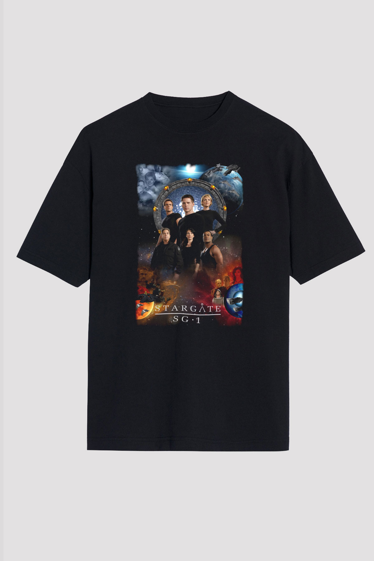Stargate SG-1 Siyah Oversize Tişört Oversize T-shirt