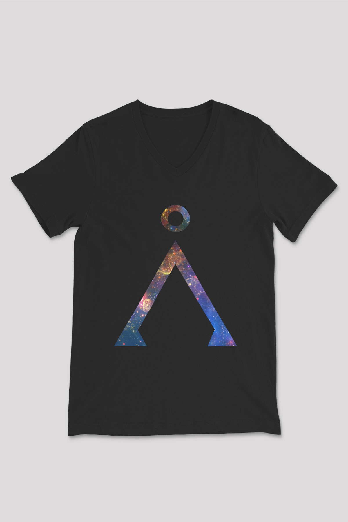 Stargate SG-1 Siyah Unisex V Yaka Tişört T-Shirt