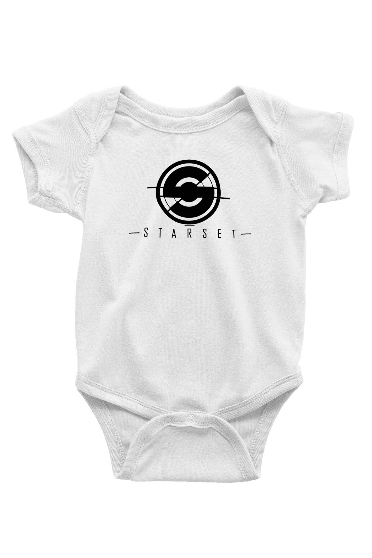 Starset Baskılı Beyaz Unisex Bebek Body - Zıbın