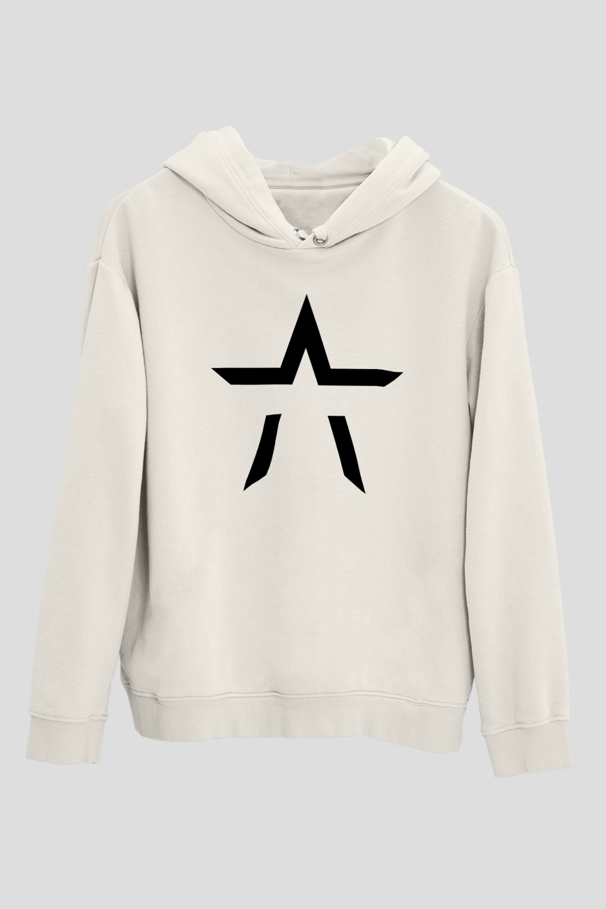 Starset Baskılı Beyaz Unisex Kapüşonlu Sweatshirt