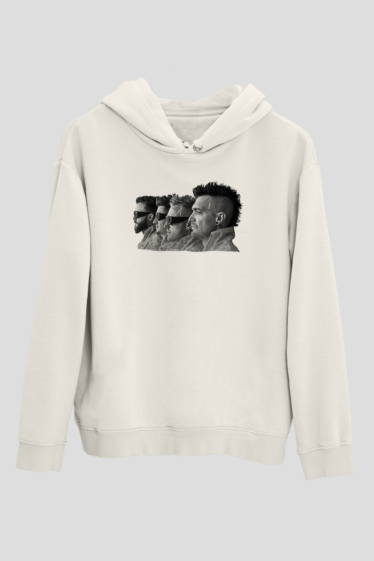 Starset Baskılı Beyaz Unisex Kapüşonlu Sweatshirt