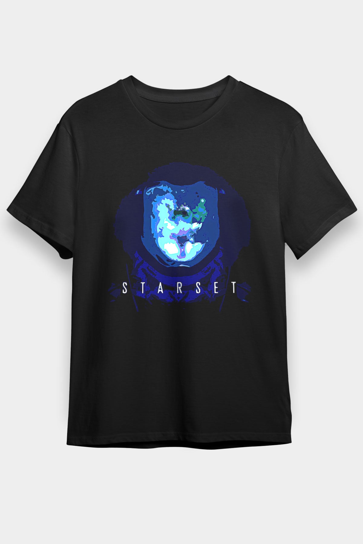 Starset Baskılı Unisex Siyah Tişört - Tshirt
