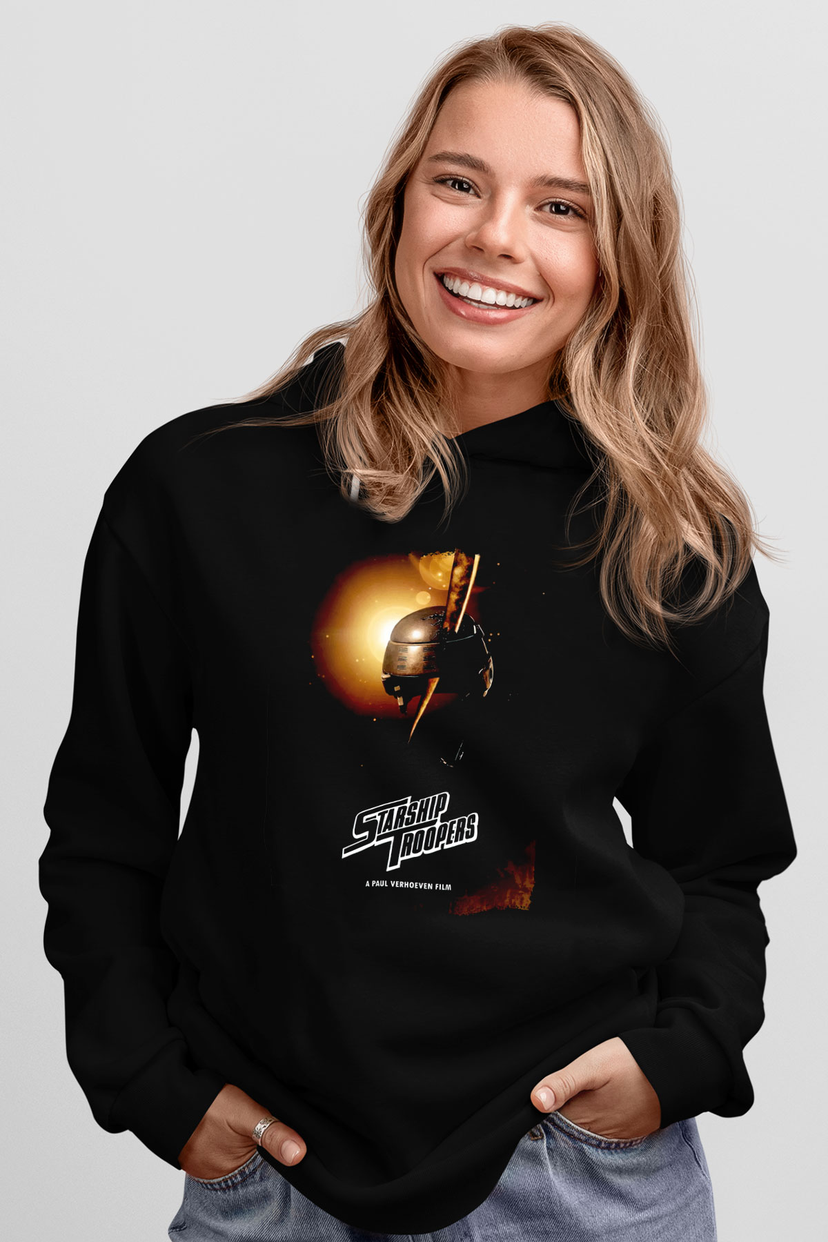 Starship Troopers Siyah Unisex Hoodie