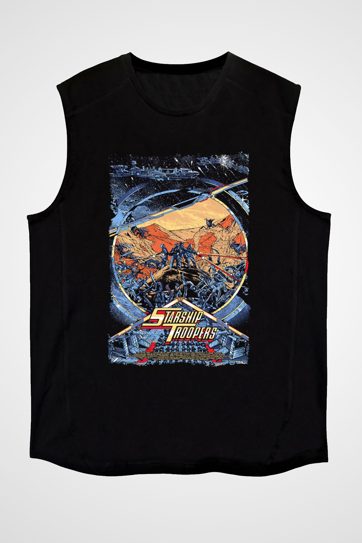 Starship Troopers Siyah Unisex  Kolsuz Tişört