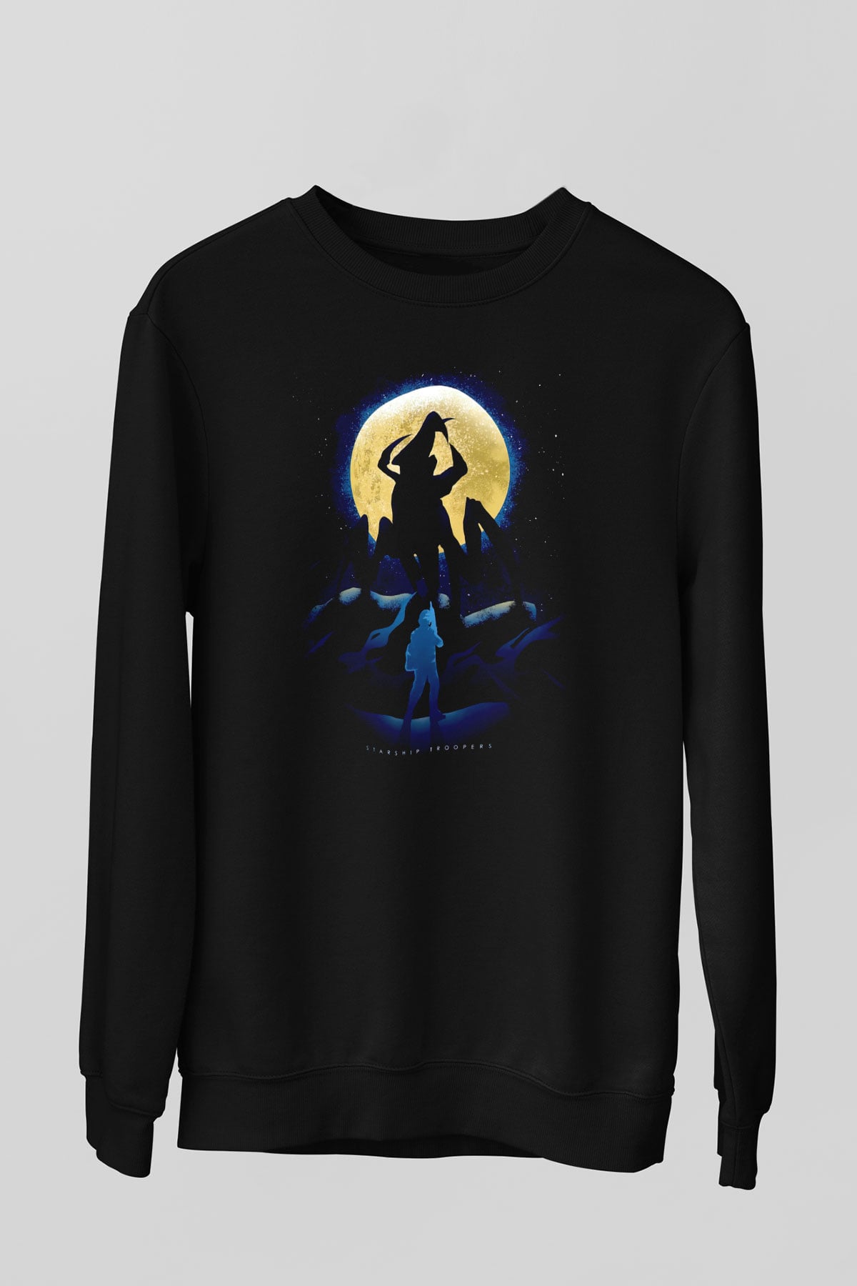 Starship Troopers Siyah Unisex  Sweatshirt