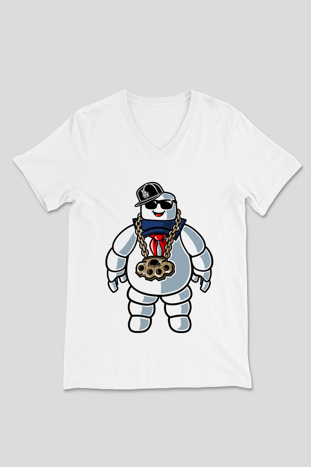 Stay Dope Baskılı Unisex Beyaz V Yaka Tişört