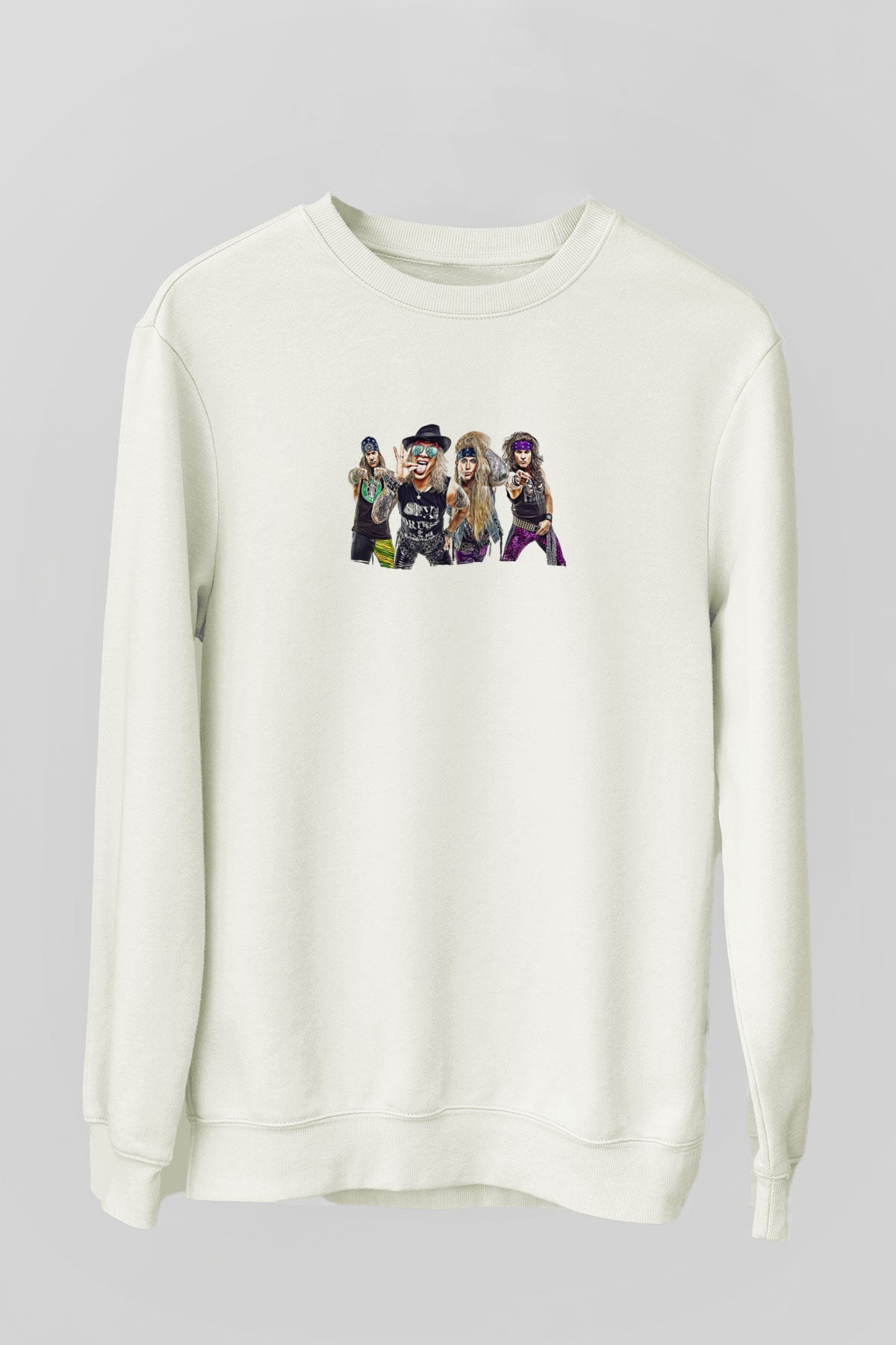 Steel Panther Baskılı Beyaz Unisex Sweatshirt