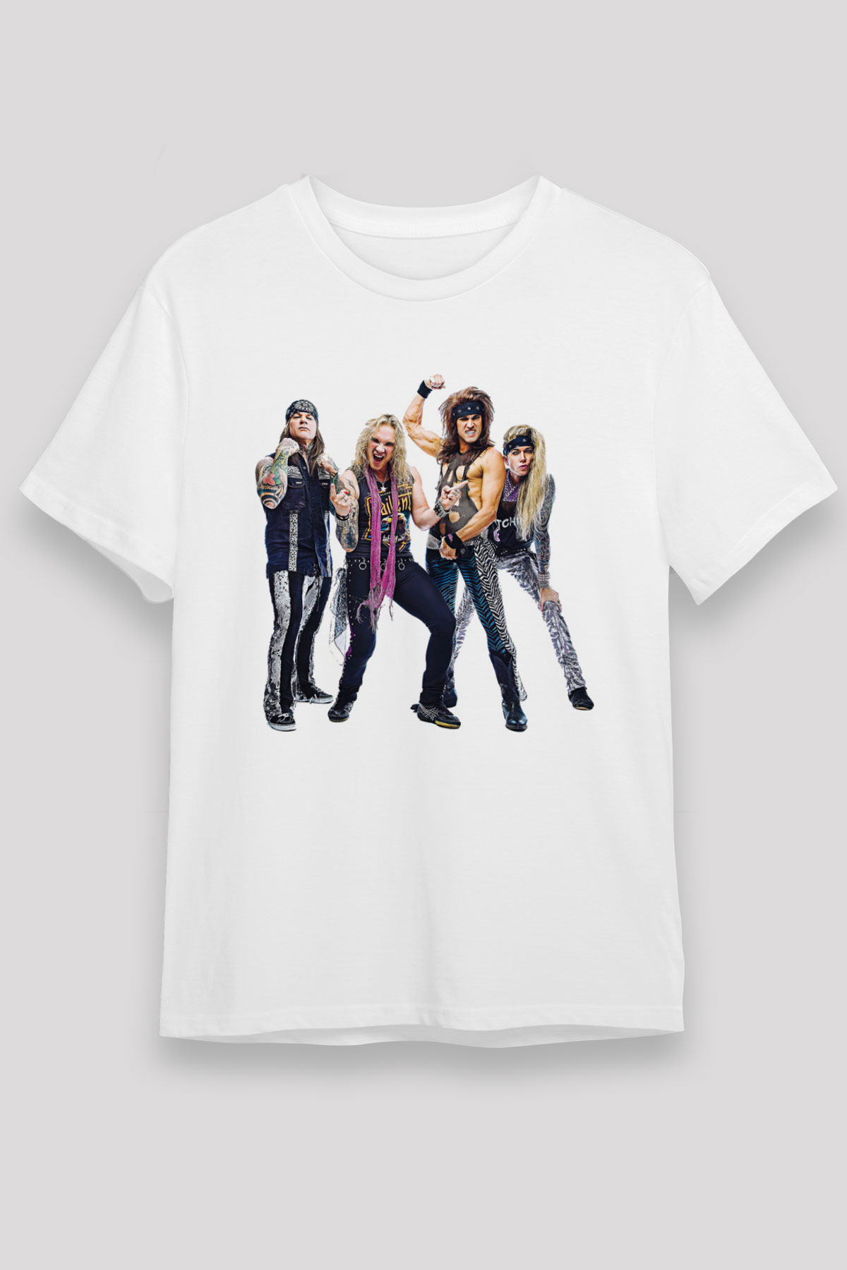 Steel Panther Baskılı Unisex Beyaz Tişört - Tshirt