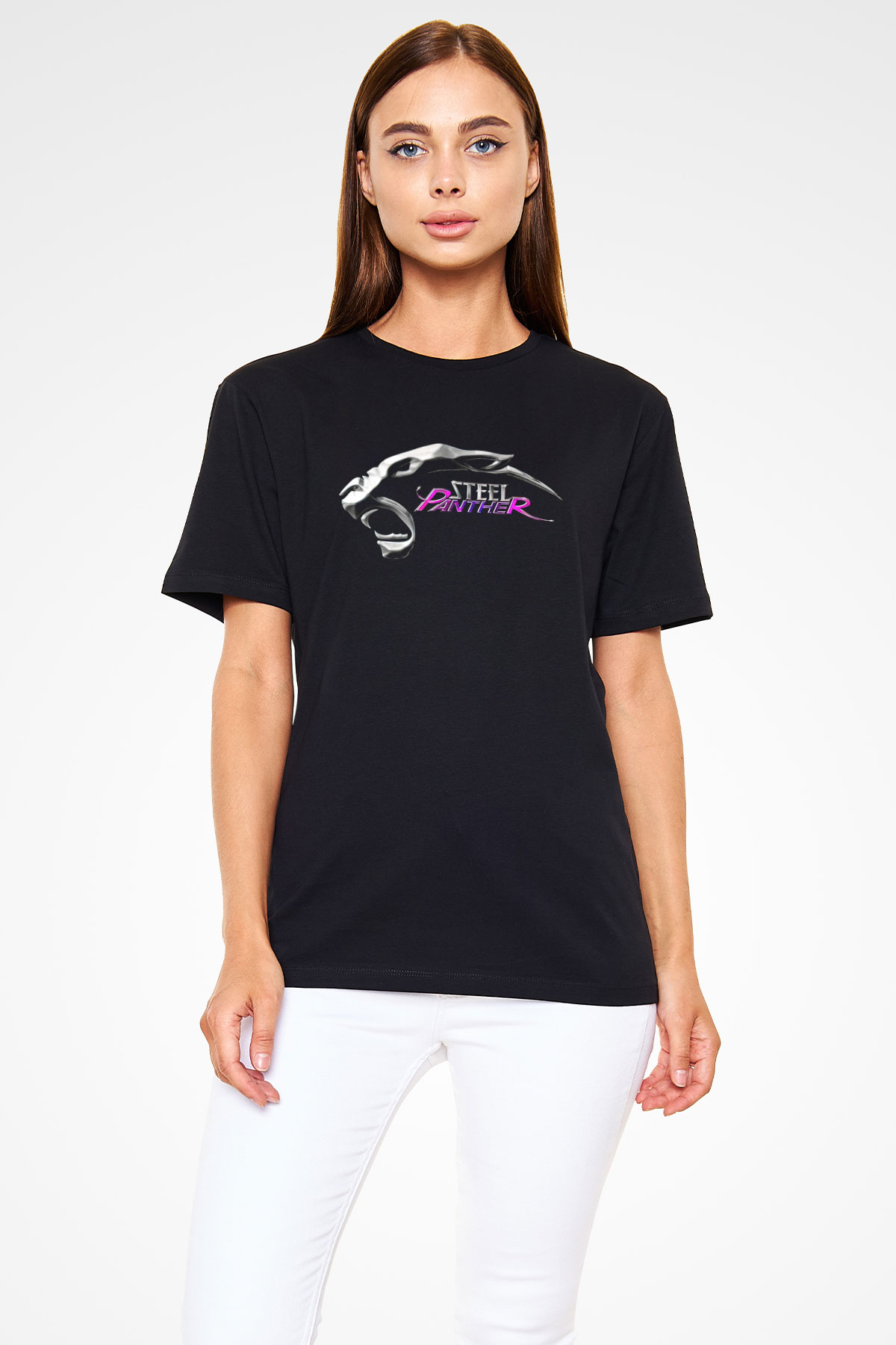 Steel Panther Baskılı Unisex Siyah Tişört - Tshirt
