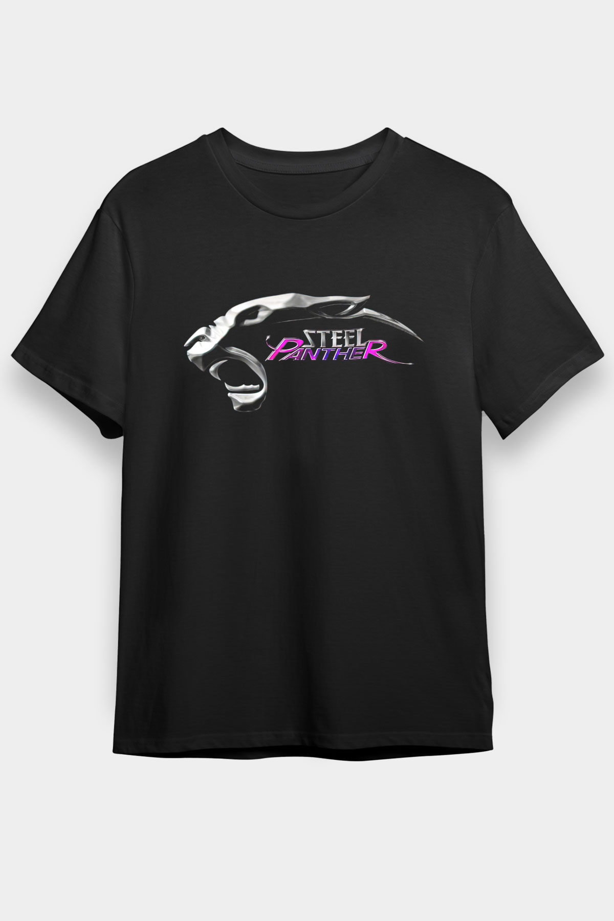 Steel Panther Baskılı Unisex Siyah Tişört - Tshirt