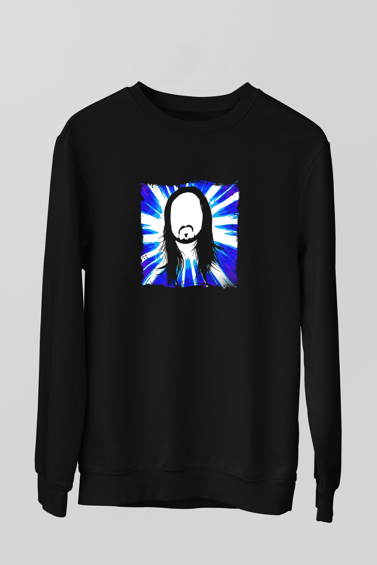Steve Aoki Baskılı Unisex Siyah Sweatshirt