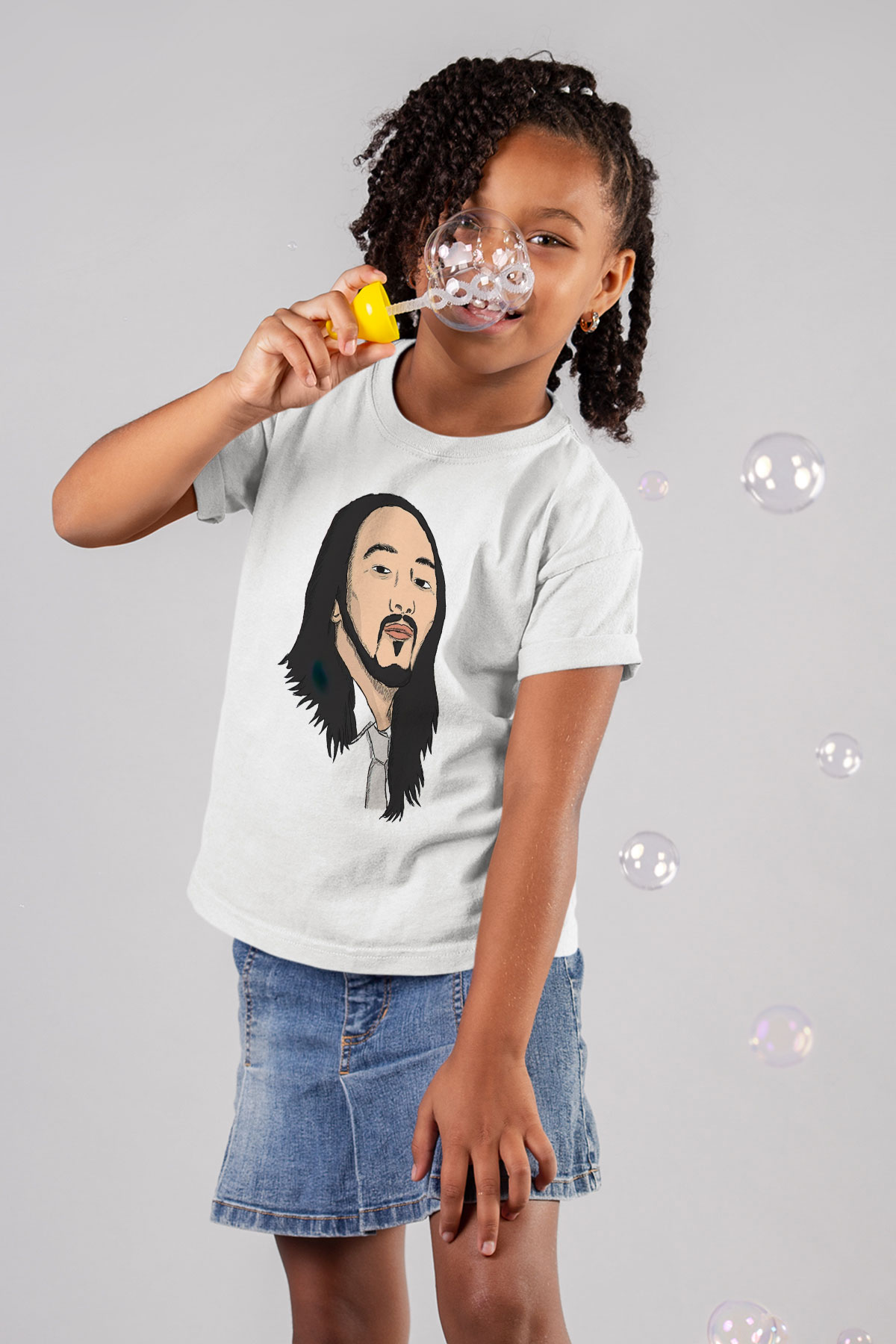 Steve Aoki Beyaz Unisex Çocuk Tişört
