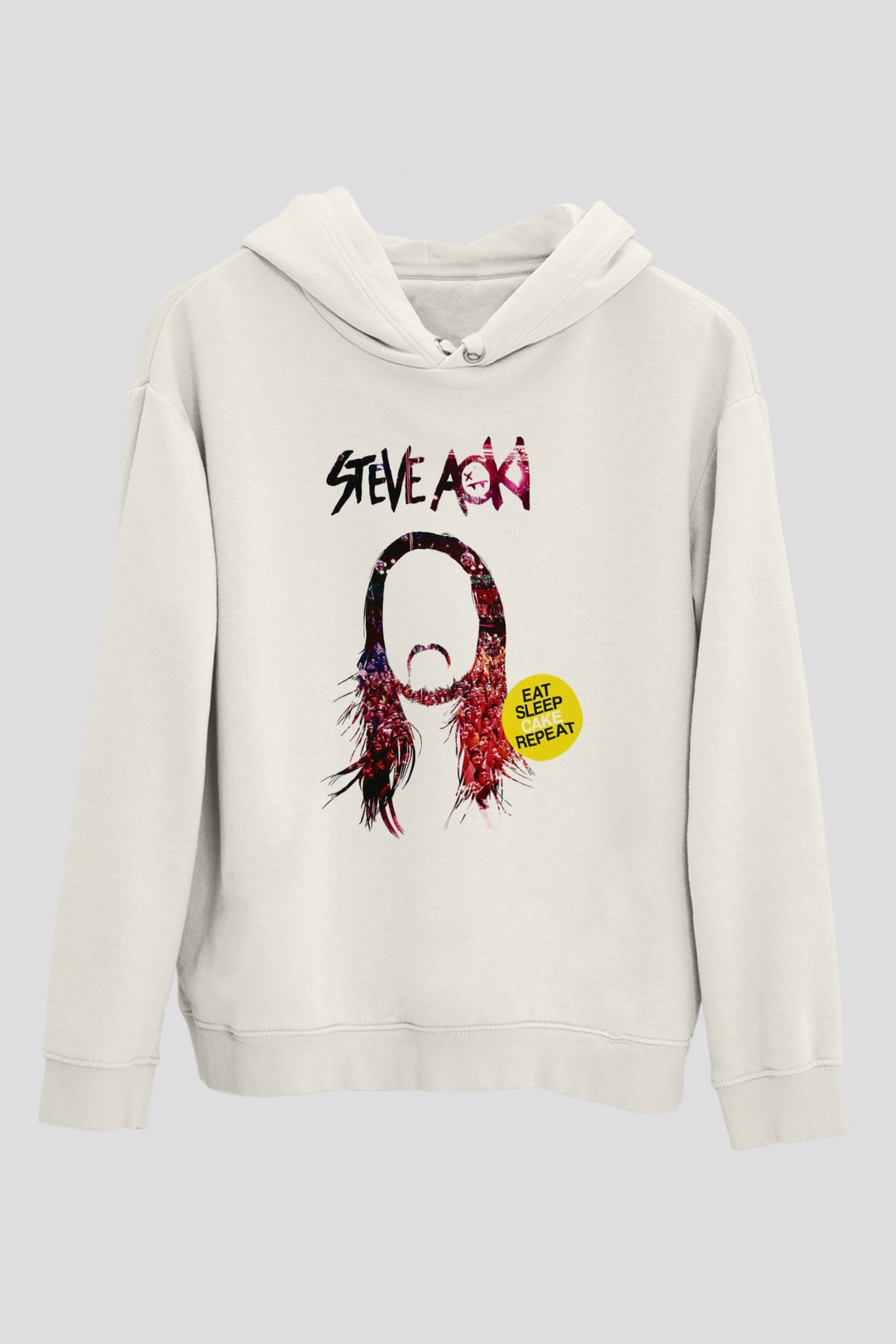 Steve Aoki Beyaz Unisex Kapşonlu Sweatshirt