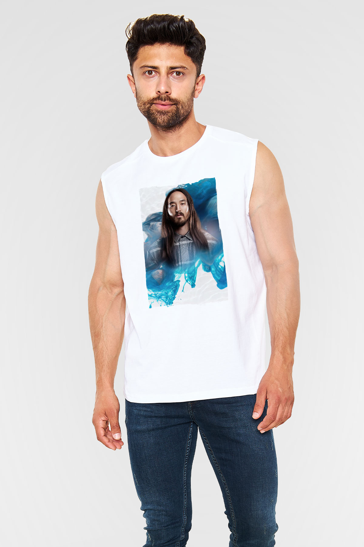 Steve Aoki Beyaz Unisex Kolsuz Tişört