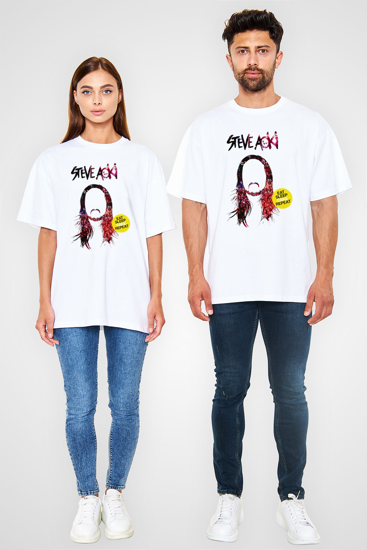 Steve Aoki Beyaz Unisex Oversize Tişört T-Shirt