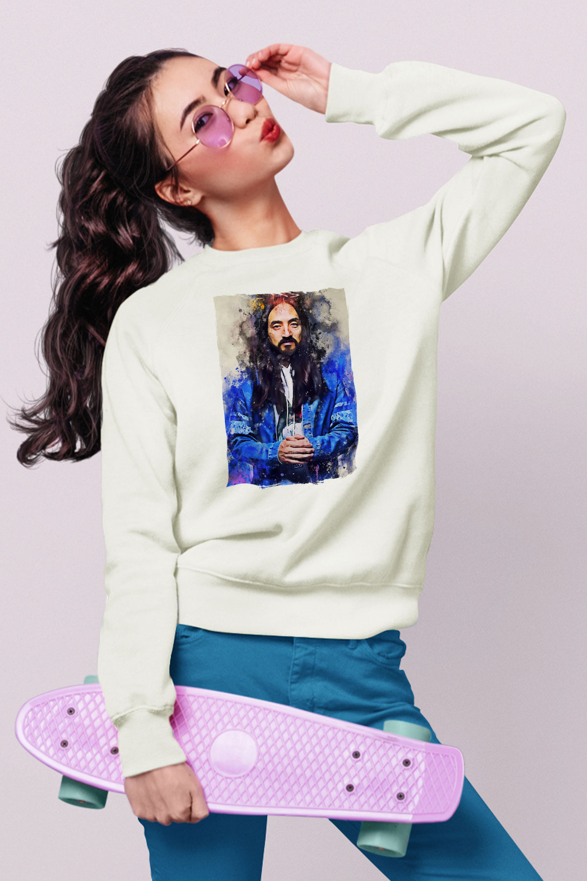 Steve Aoki Beyaz Unisex Sweatshirt