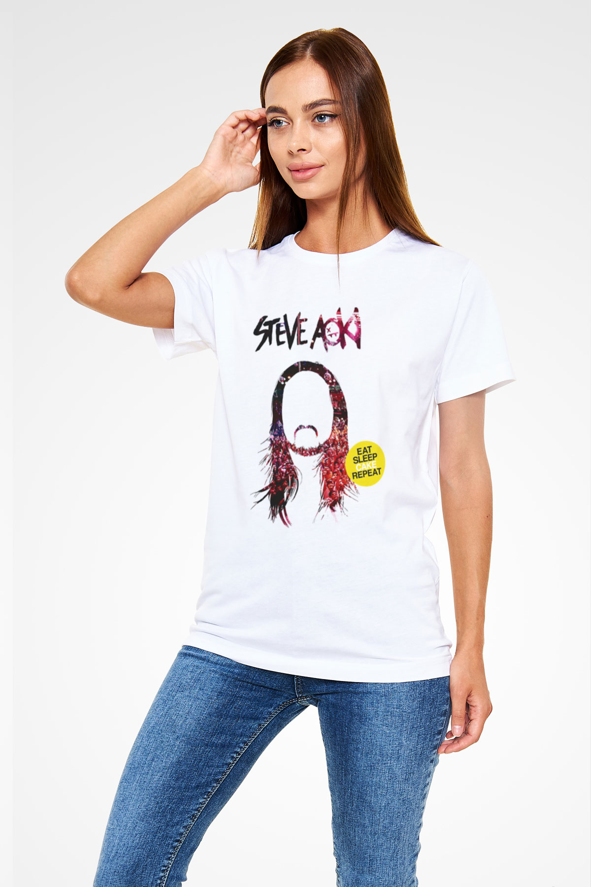 Steve Aoki Beyaz Unisex Tişört T-Shirt - TişörtFabrikası