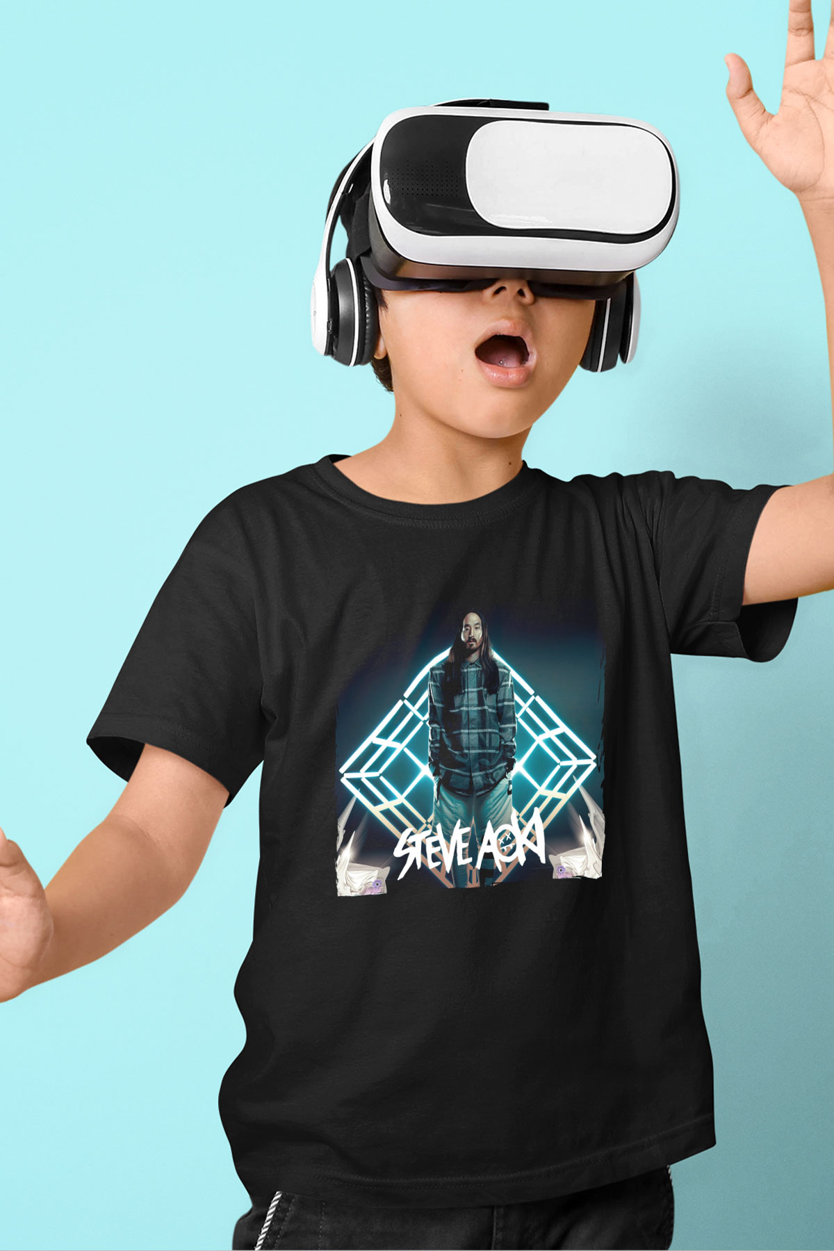 Steve Aoki Siyah Unisex Çocuk Tişört