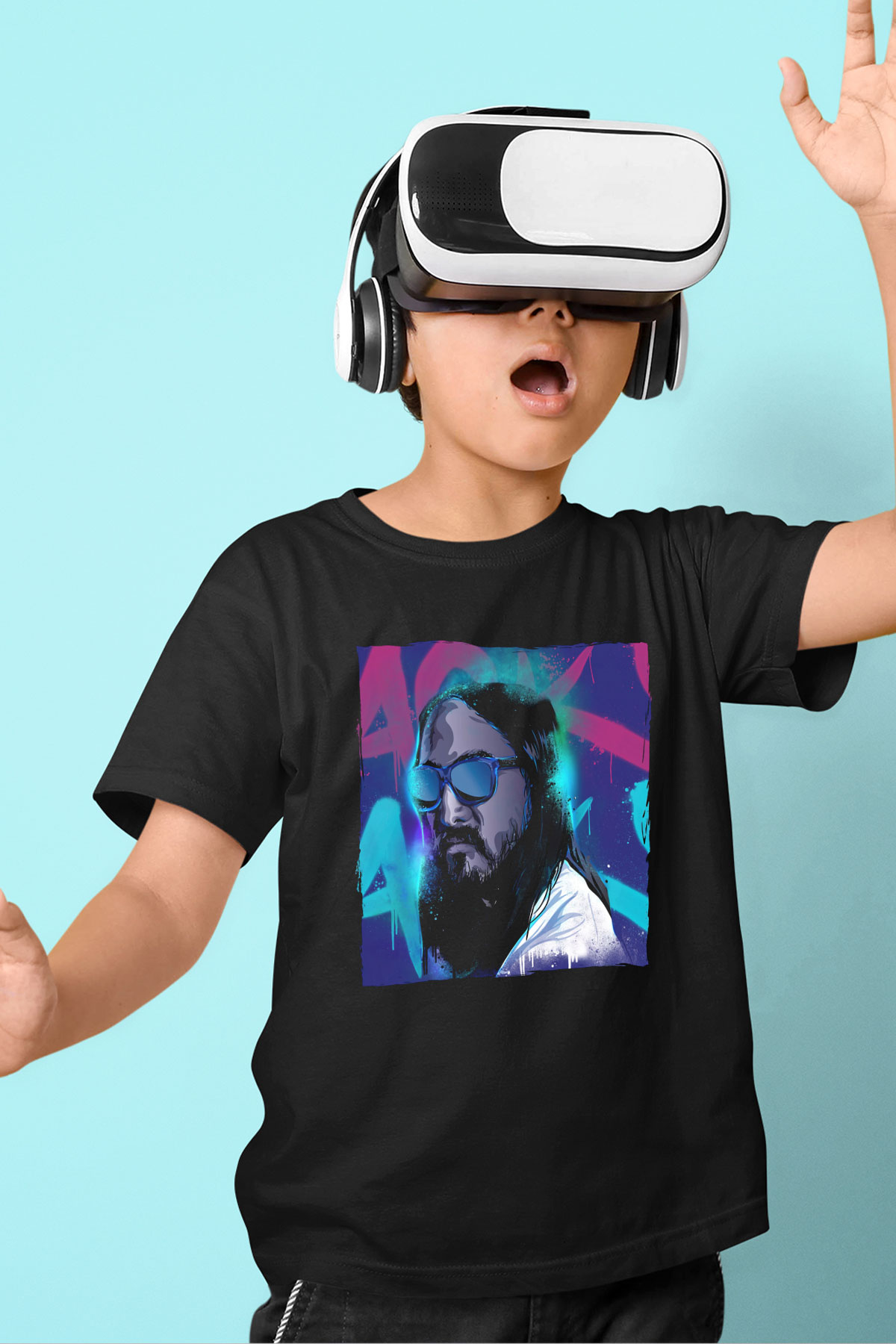 Steve Aoki Siyah Unisex Çocuk Tişört