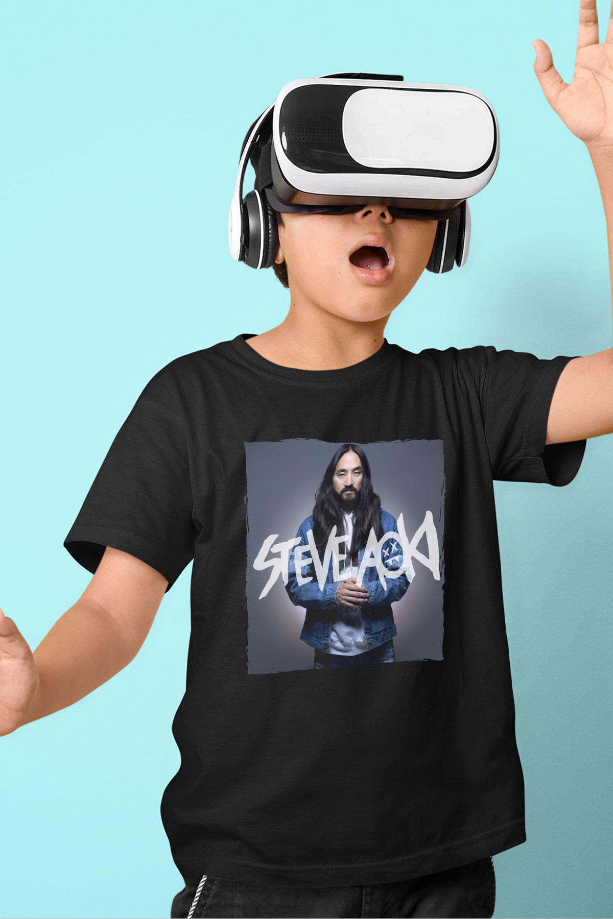 Steve Aoki Siyah Unisex Çocuk Tişört