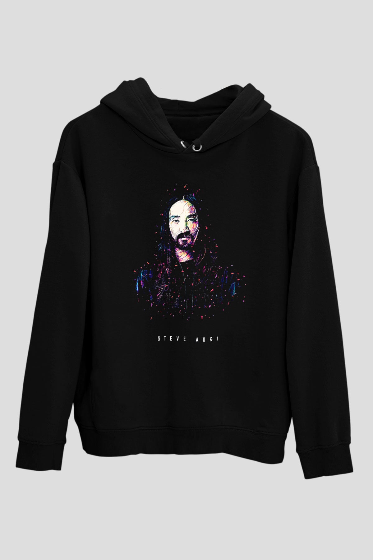 Steve Aoki Siyah Unisex Kapüşonlu Sweatshirt