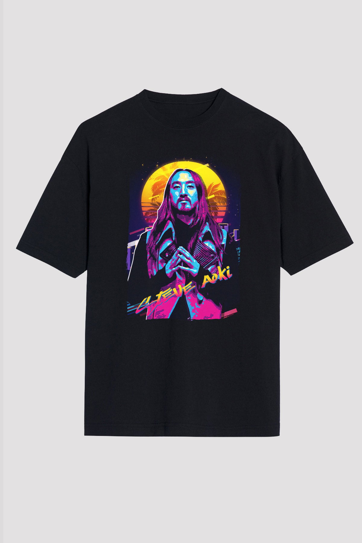 Steve Aoki Siyah Oversize Tişört Oversize T-shirt - TişörtFabrikası