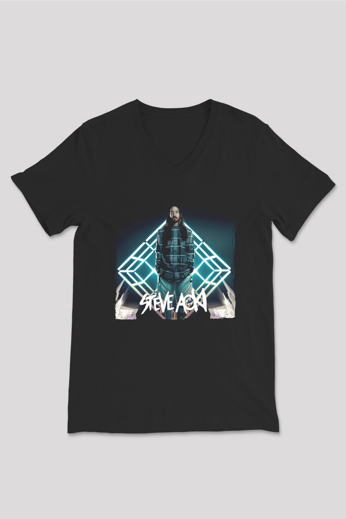 Steve Aoki Siyah Unisex V Yaka Tişört
