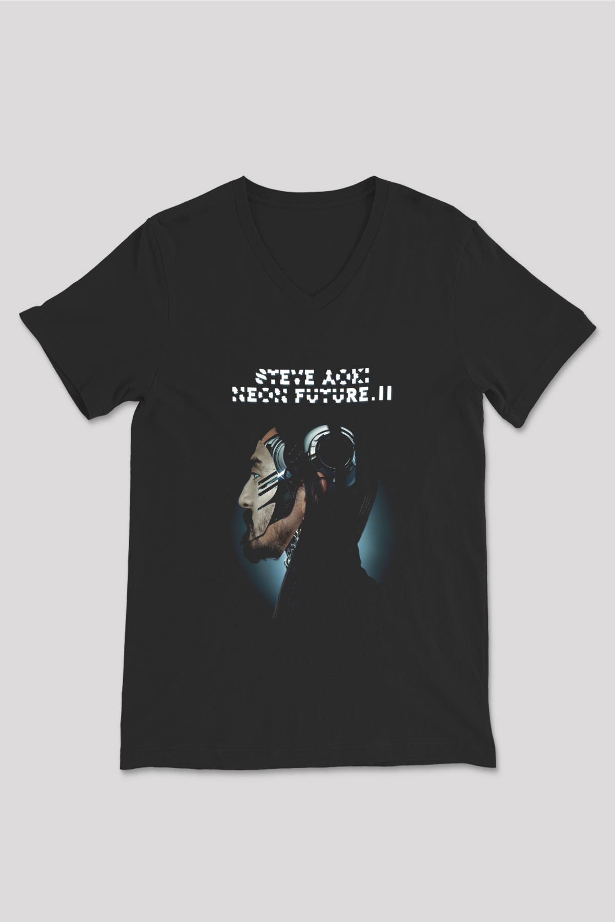 Steve Aoki Siyah Unisex V Yaka Tişört