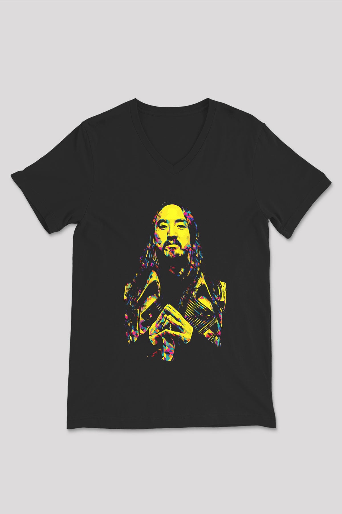 Steve Aoki Siyah Unisex V Yaka Tişört
