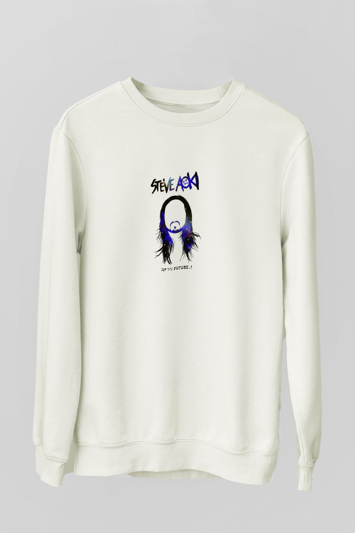 Steve AokiBaskılı Beyaz Sweatshirt