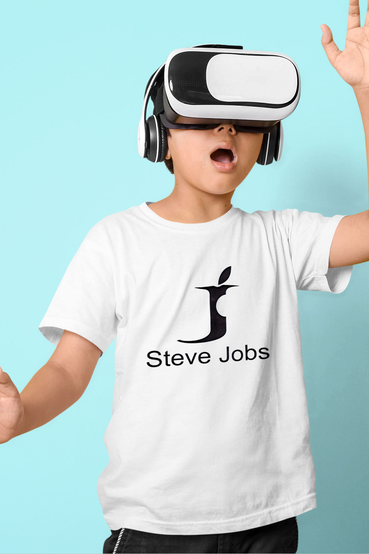 Steve Jobs Baskılı Beyaz Unisex Çocuk Tişört