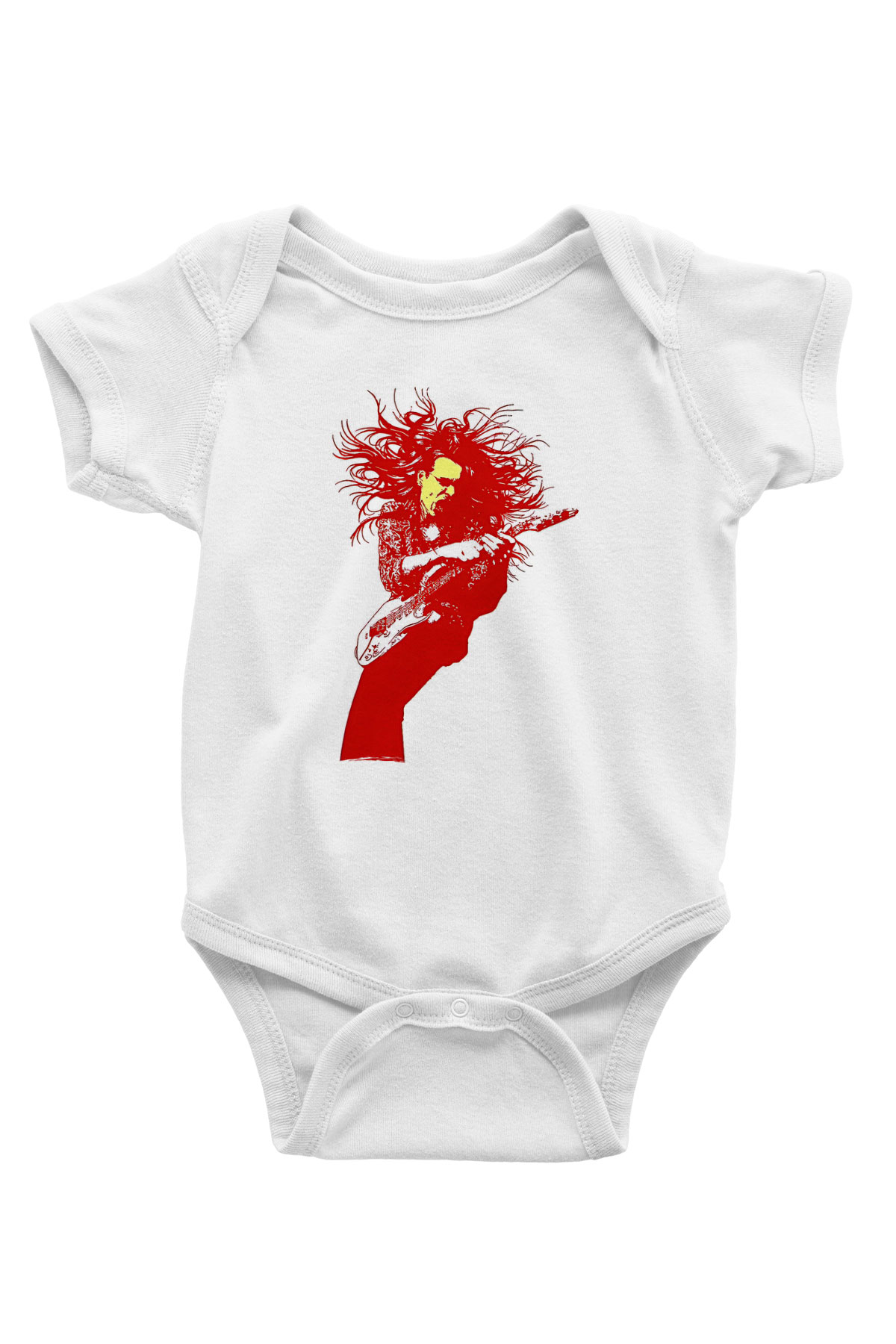 Steve Vai Baskılı Beyaz Unisex Bebek Body - Zıbın