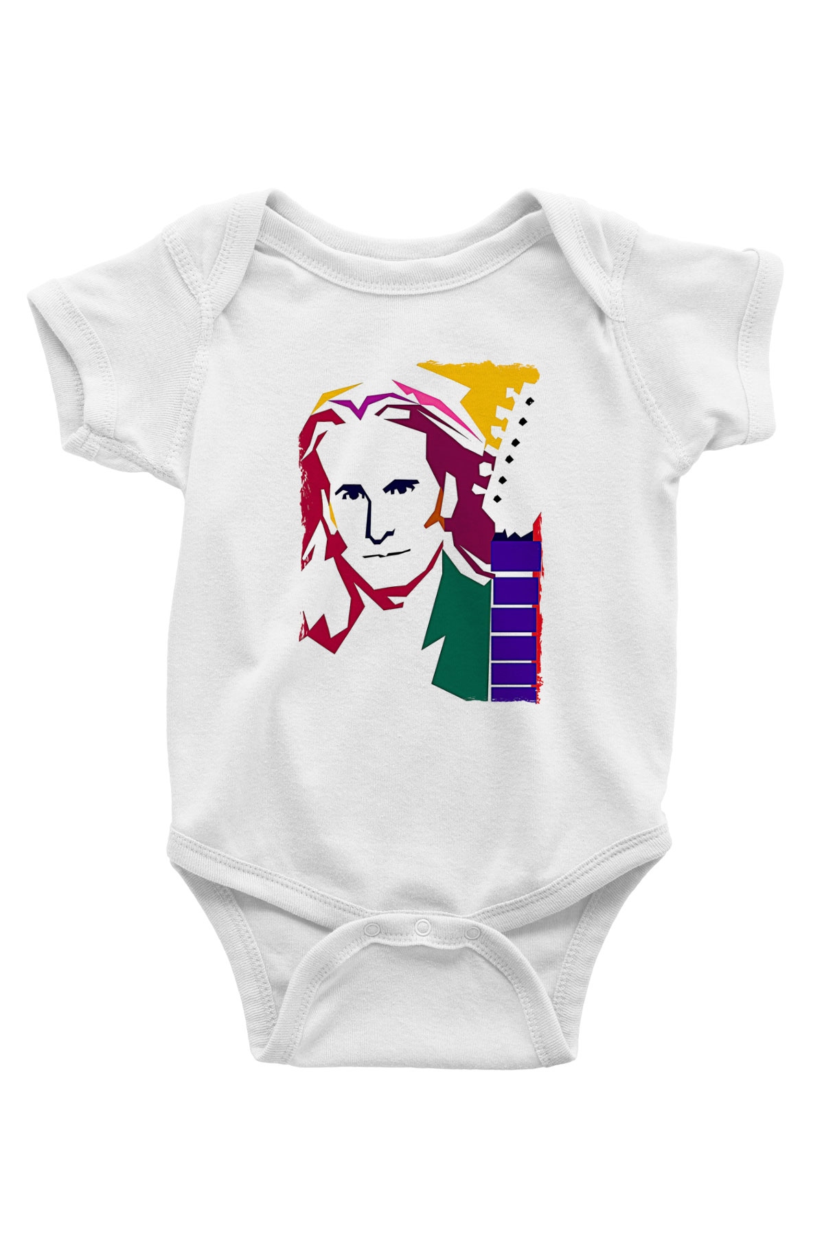Steve Vai Baskılı Beyaz Unisex Bebek Body - Zıbın