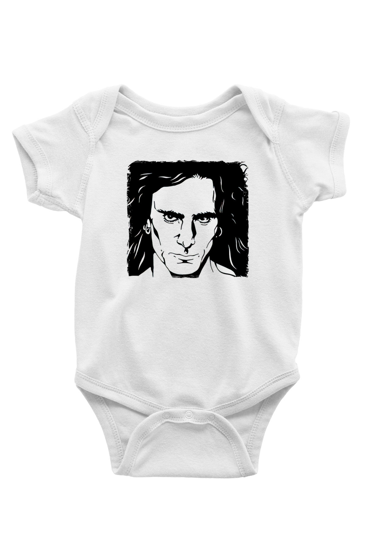Steve Vai Baskılı Beyaz Unisex Bebek Body - Zıbın
