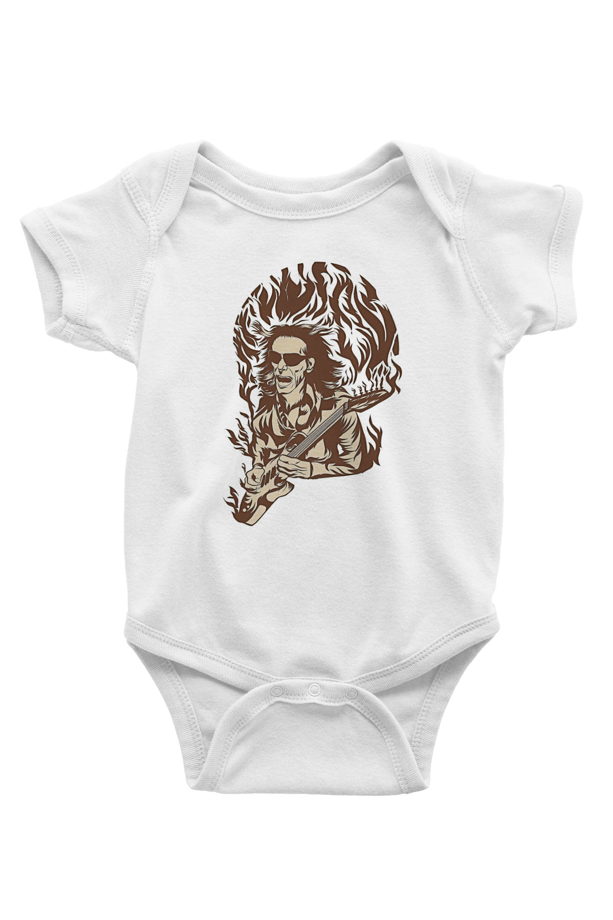 Steve Vai Baskılı Beyaz Unisex Bebek Body - Zıbın