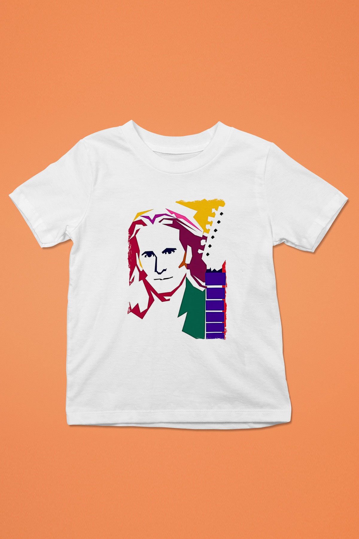 Steve Vai Baskılı Beyaz Unisex Beyaz Çocuk Tişört - Tshirt