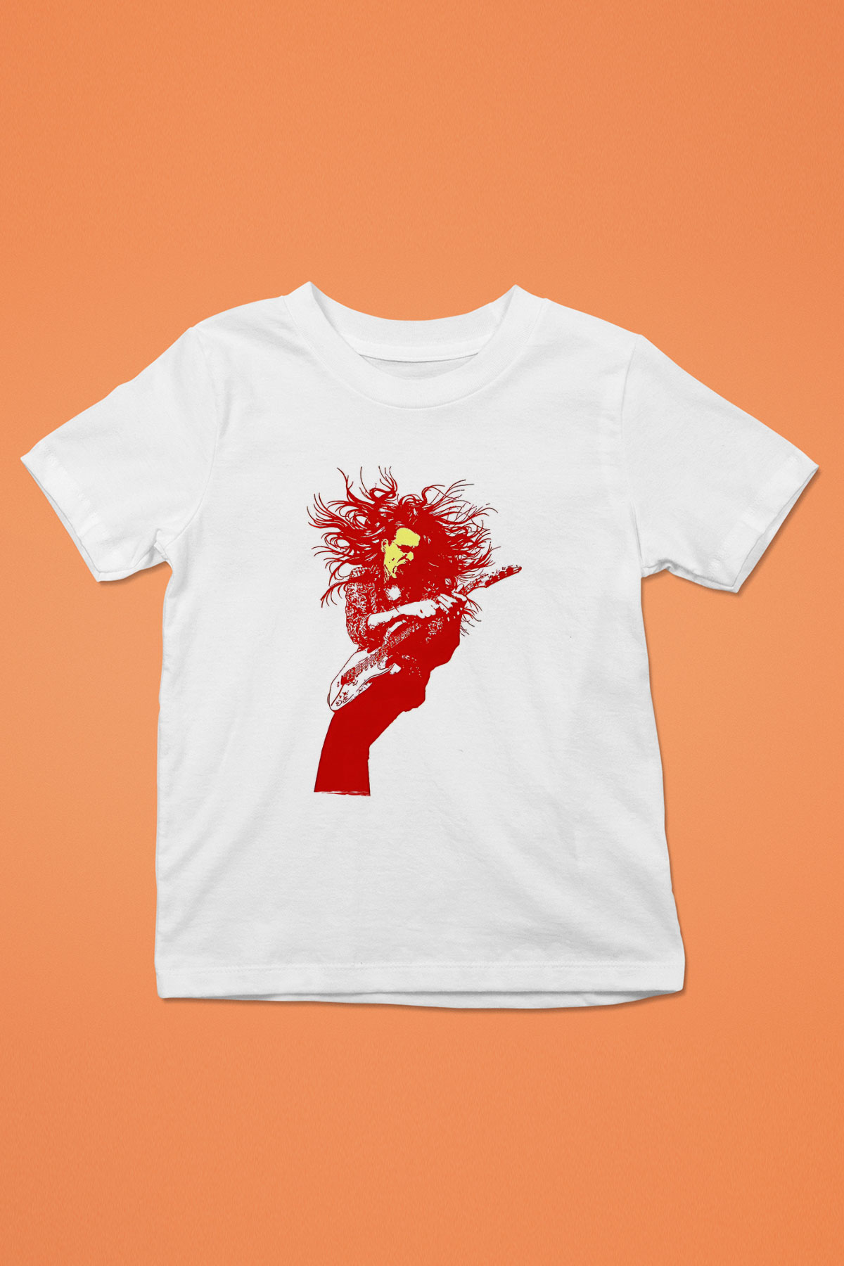 Steve Vai Baskılı Beyaz Unisex Beyaz Çocuk Tişört - Tshirt