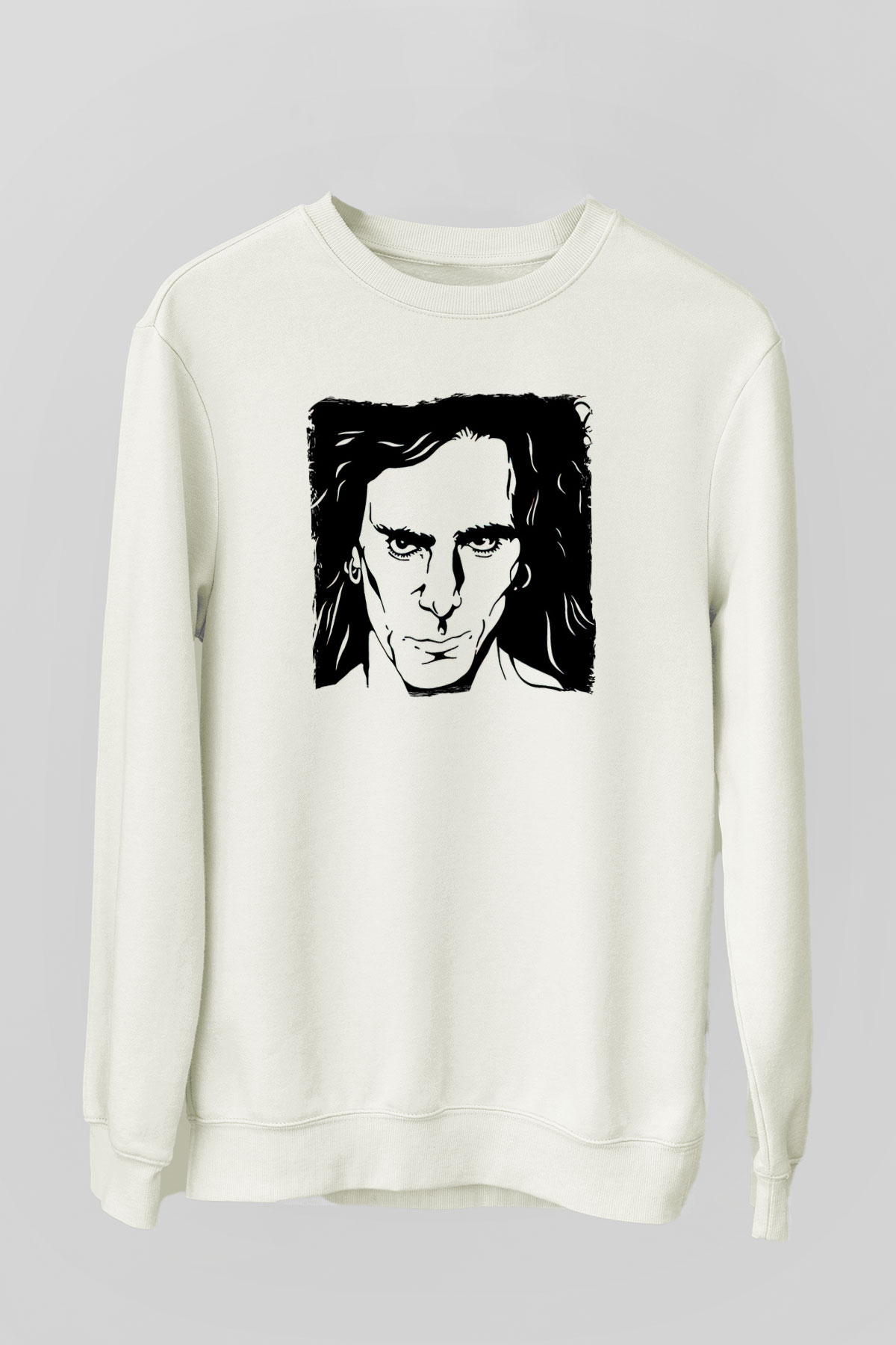 Steve Vai Baskılı Beyaz Unisex Sweatshirt