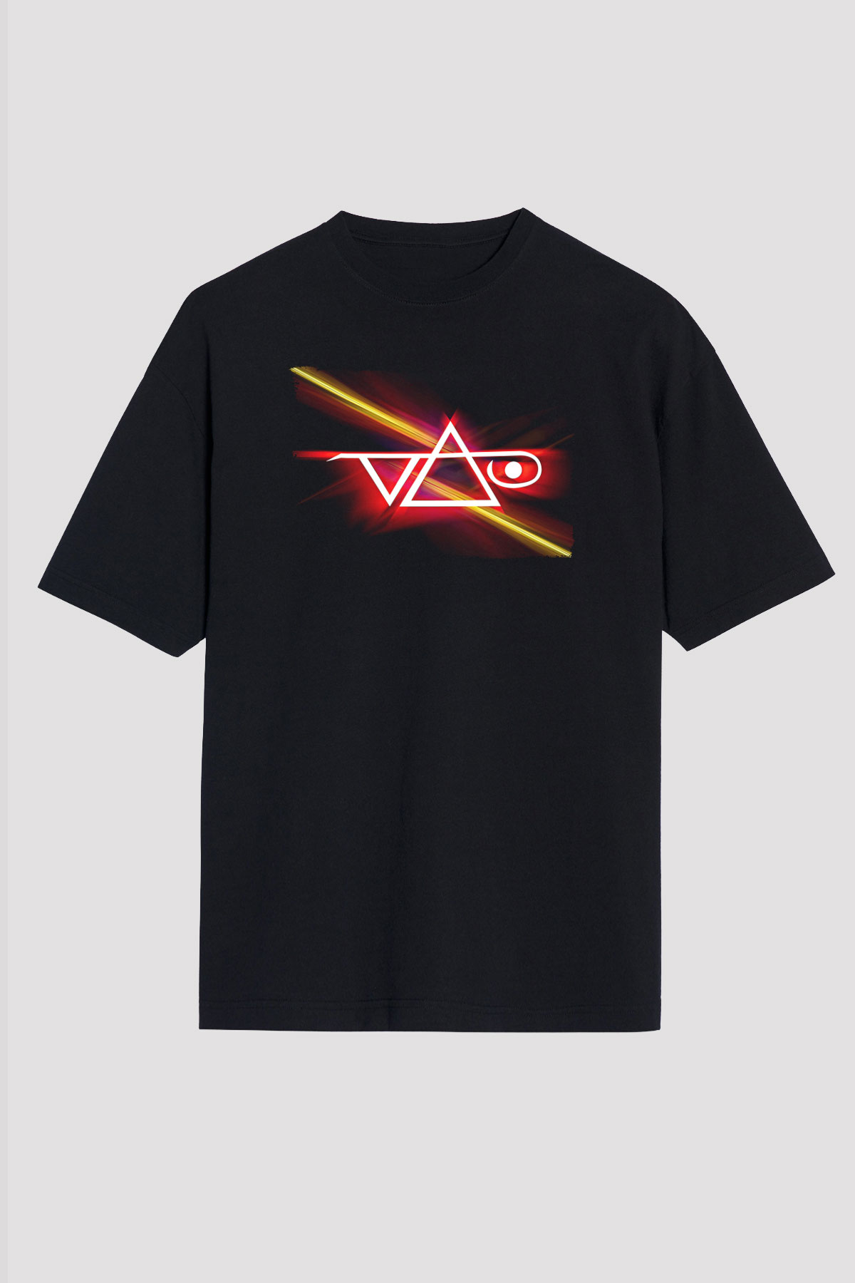 Steve Vai Baskılı Unisex Siyah Oversize Tişört - Tshirt