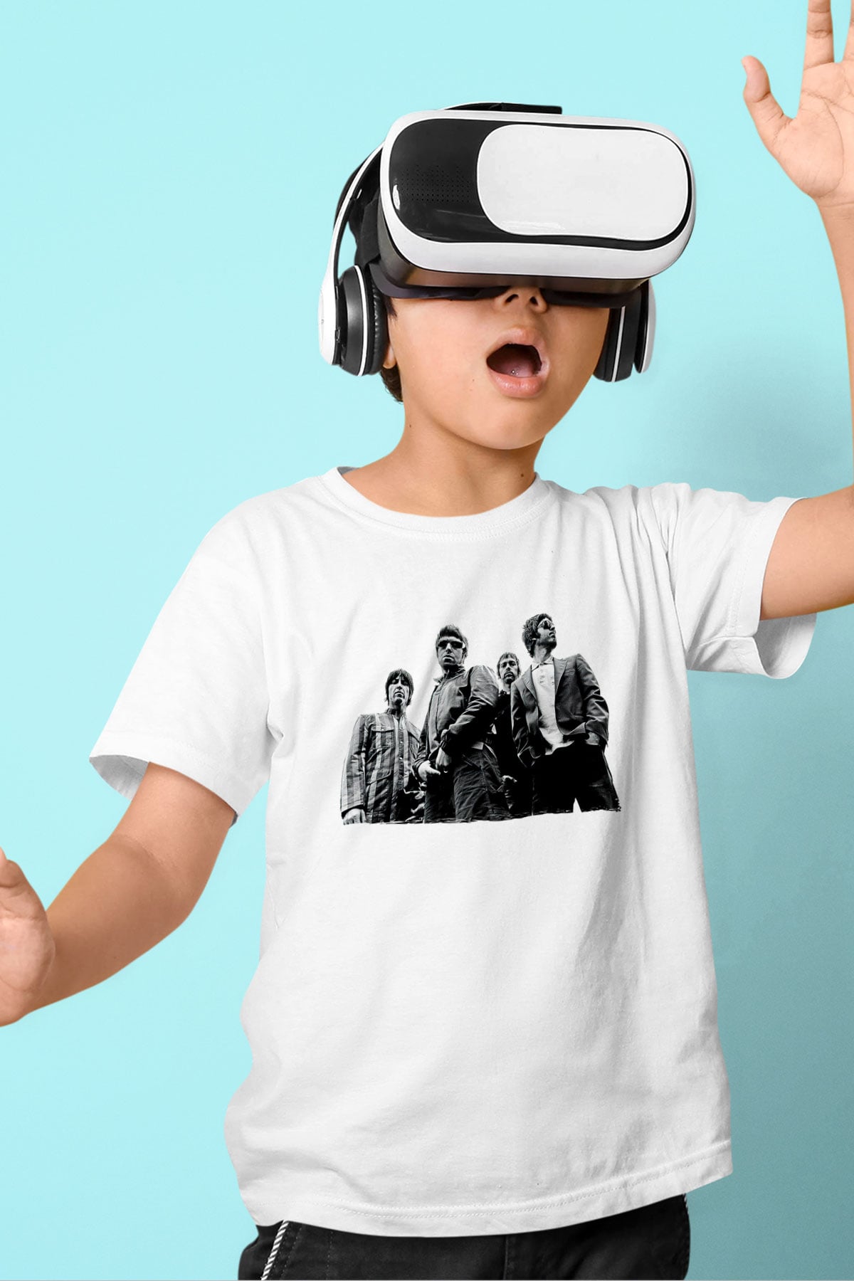 Stone Roses Baskılı Beyaz Unisex Beyaz Çocuk Tişört - Tshirt