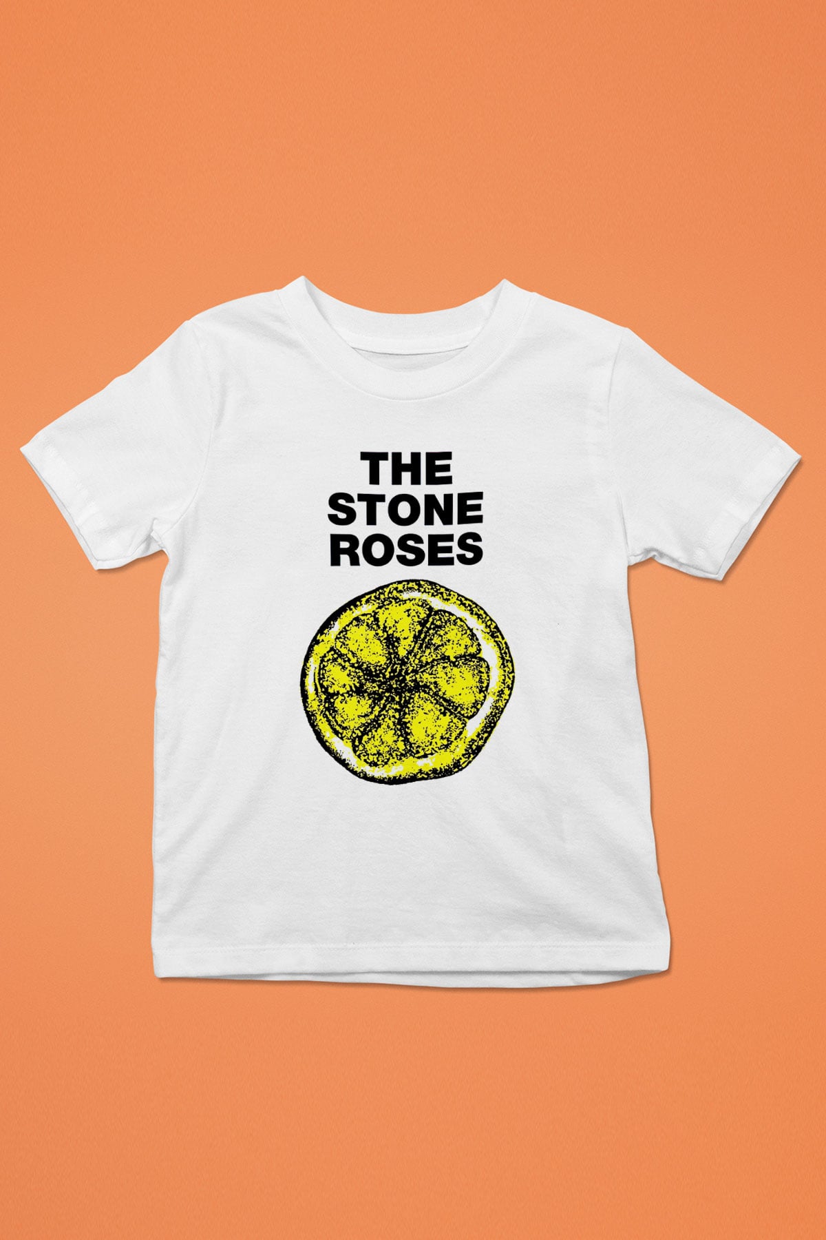 Stone Roses Baskılı Beyaz Unisex Beyaz Çocuk Tişört - Tshirt