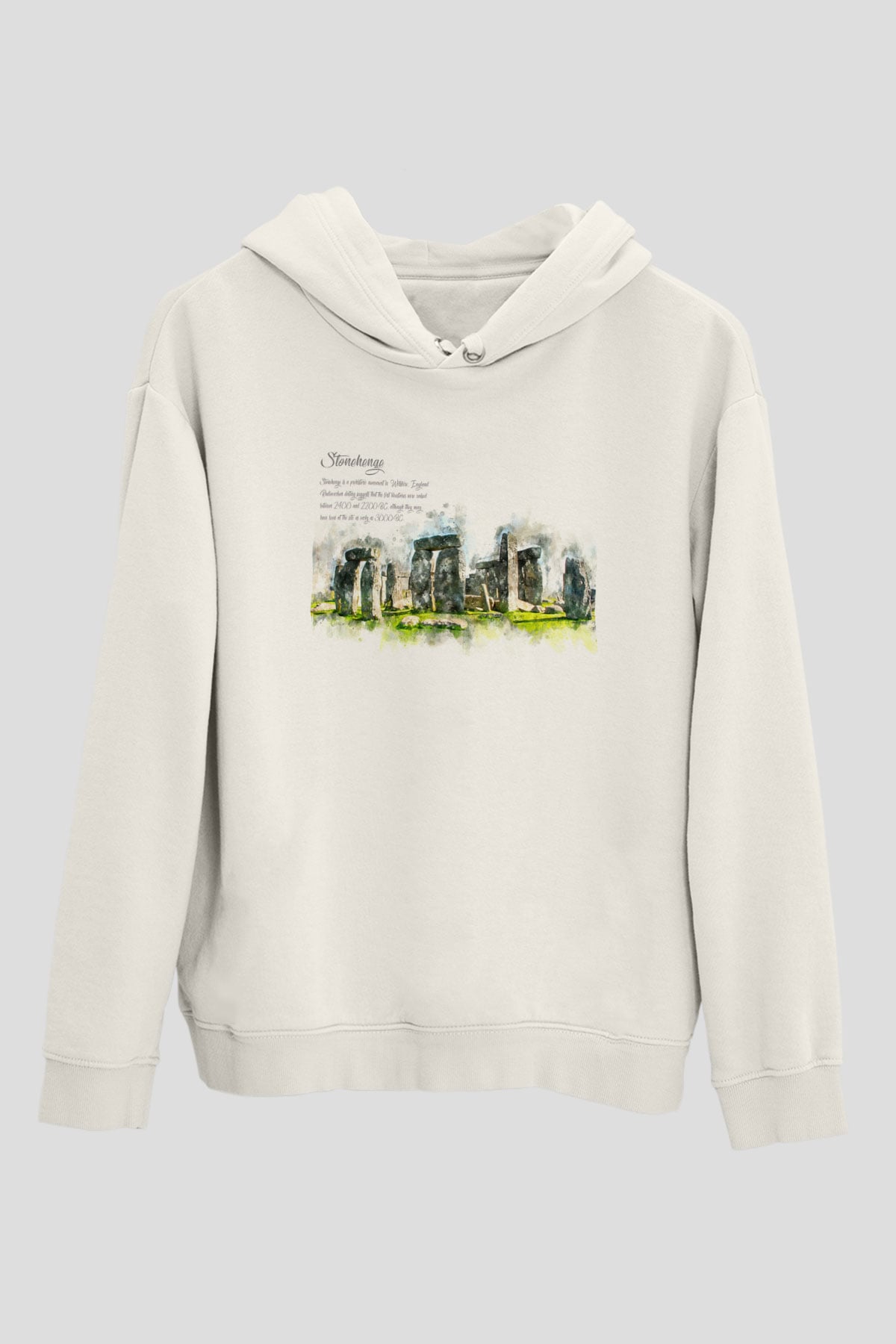 Stonehenge Beyaz Unisex Hoodie