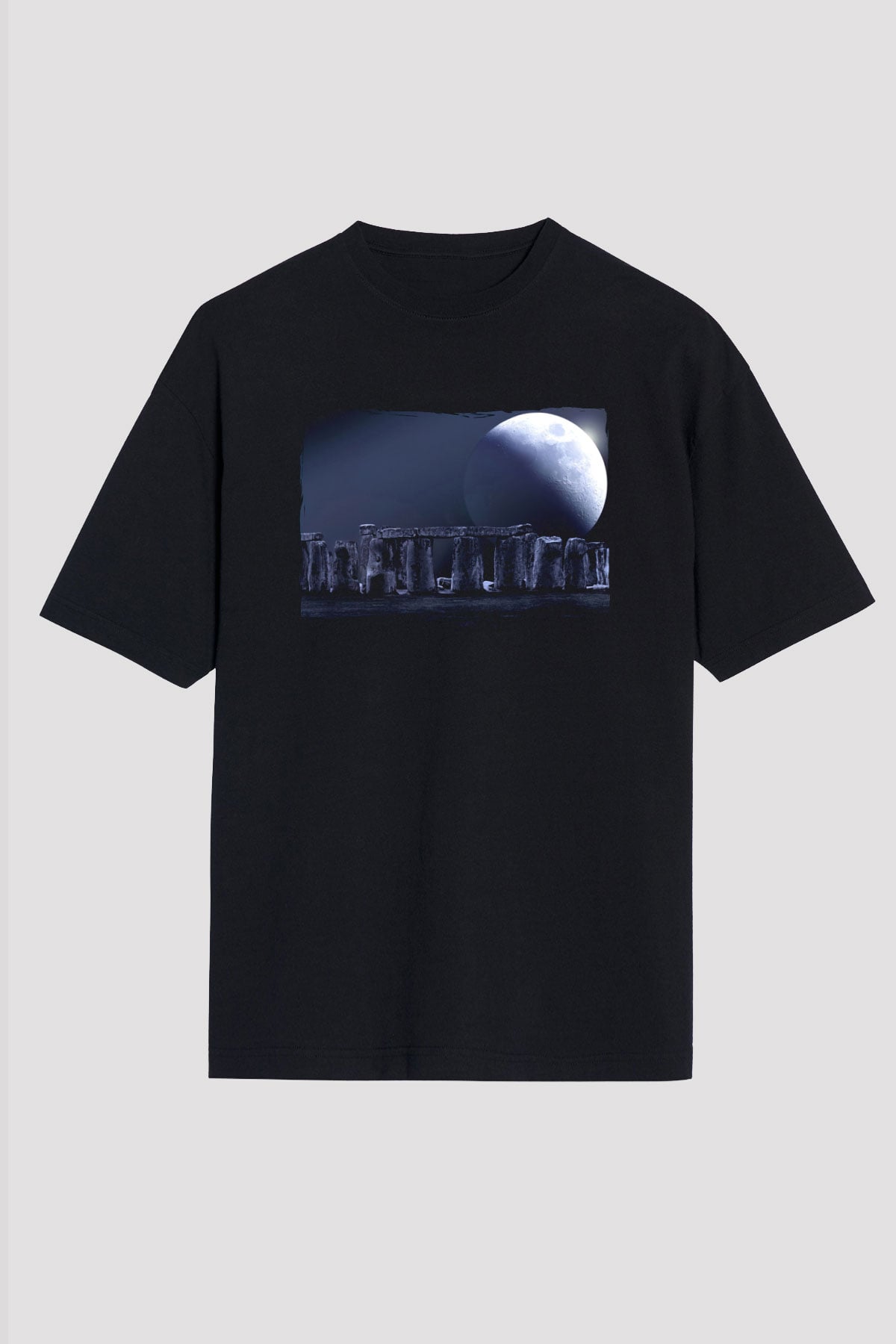 Stonehenge Siyah Oversize Tişört Oversize T-shirt - TişörtFabrikası