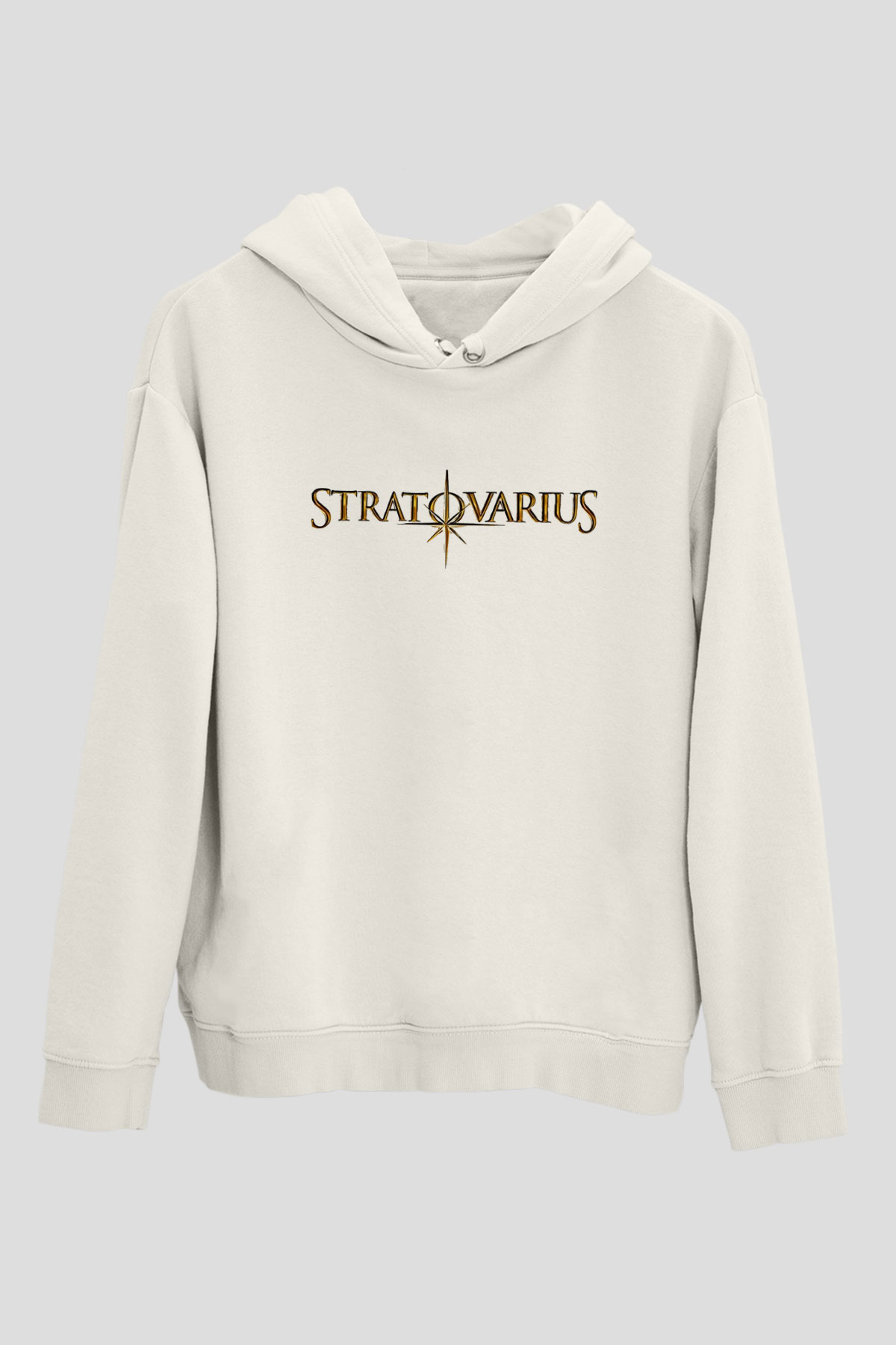 Stratovarius Baskılı Beyaz Unisex Kapüşonlu Sweatshirt
